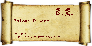 Balogi Rupert névjegykártya